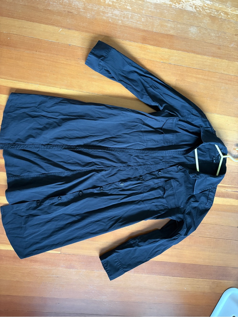 Theory Black Men's Long Button-Up Jacket